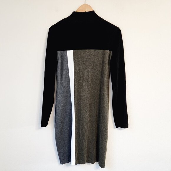 INC Color Block Knit Tunic Sweater Dress Women Sz L Long Sleeve Viscose Blend - Picture 7 of 15